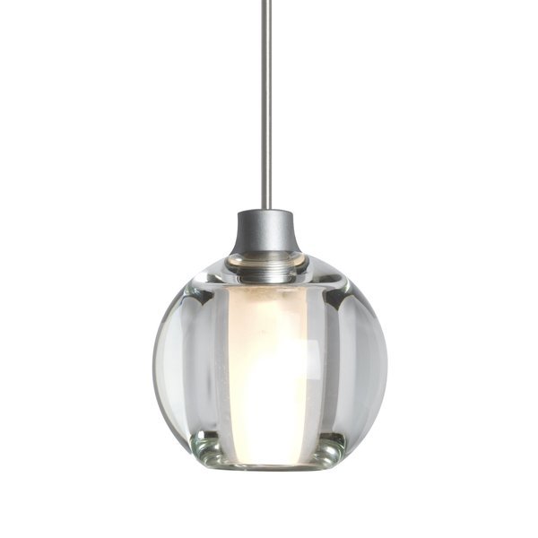 Boca 5 Cord Pendant, Clear, Satin Nickel Finish, 1x35W Halogen, Besa Lighting, Mfr#: 1XT-BOCA5CL-SN